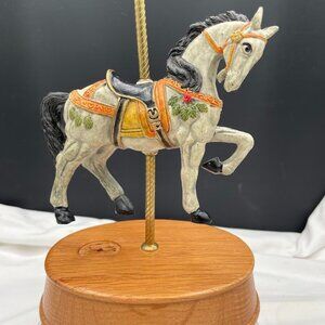 Vintage Albert Price Products Carousel Horse Resin Grey Horse Black Mane Works